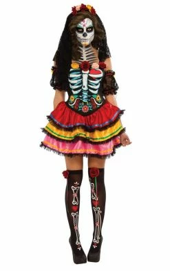 Joke Elegant Store 11 Rubies Womens Day Of The Dead Senorita Costume