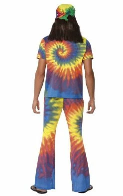 Smiffys All Themes Mens 60s Tie Dye Hippie Costume