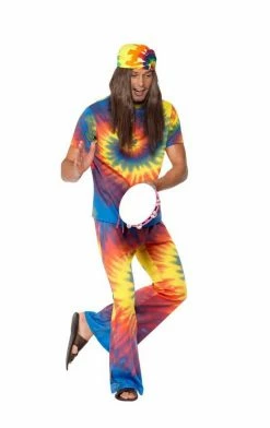 Smiffys All Themes Mens 60s Tie Dye Hippie Costume