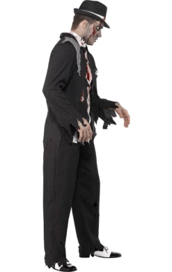 Smiffys All Themes Adult Zombie Gangster Costume