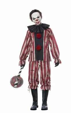 California Costumes Adult Costumes Mens Plus Size Nightmare Clown Costume