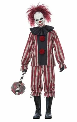 California Costumes Adult Costumes Mens Plus Size Nightmare Clown Costume