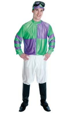 Fun Shack Jockey Green Purple Costume