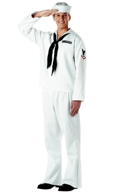 Generic Mens White Sailor Costume All Themes