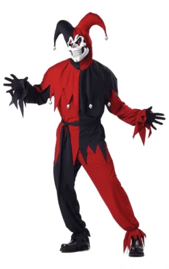 California Costumes All Themes Adults Red/Black Evil Jester Costume