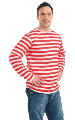 Generic Adult Red And White Striped Jumper All Themes