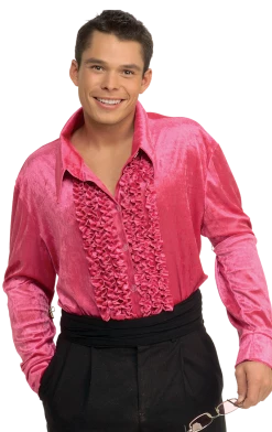 Rubies All Themes Pink Velour 70s Shirt