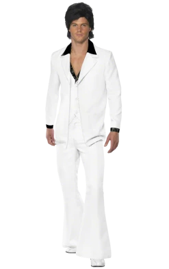 Smiffys All Themes 70s White Suit
