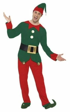 Smiffys Mens Happy Christmas Elf Costume All Themes