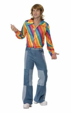 Smiffys 1970s Rainbow Colour Shirt All Themes