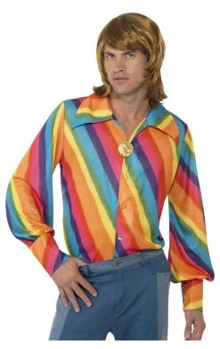 Smiffys 1970s Rainbow Colour Shirt All Themes