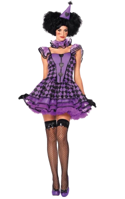 Leg Avenue Purple Parisian Clown Costume All Themes