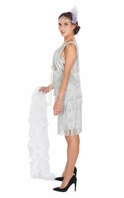 Orion Costumes Womens Costumes 1920s Silver Flapper Costume