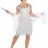 Orion Costumes Womens Costumes 1920s Silver Flapper Costume