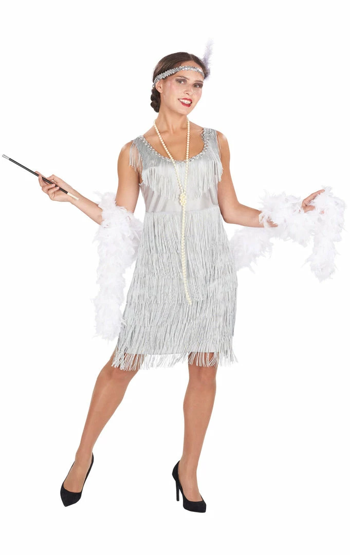 Orion Costumes Womens Costumes 1920s Silver Flapper Costume 3 Orion Costumes Womens Costumes 1920s Silver Flapper Costume