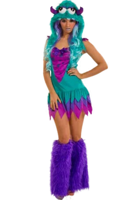 Generic Womens Fuzzy Frankie Monster Costume All Themes