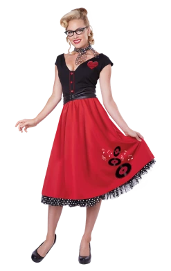 California Costumes Ladies Rockabilly Sweetheart 50s Costume