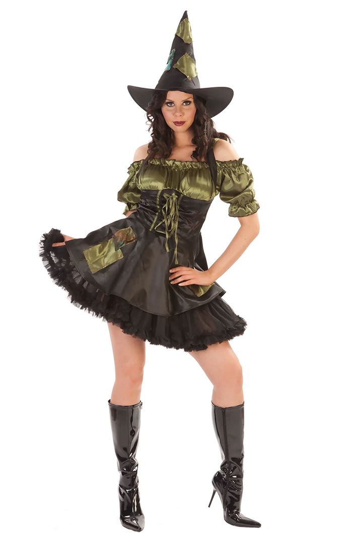 Rubies All Themes Ladies Green Patch Witch Costume 3 Rubies All Themes Ladies Green Patch Witch Costume