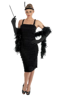 Generic Black Roaring 20s Girl Costume