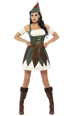 Smiffys All Themes Fever Female Robin Hood Costume
