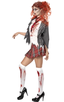 Smiffys All Themes Womens Zombie High School Girl Costume