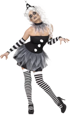 Smiffys All Themes Sinister Pierrot Clown Costume
