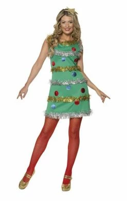 Smiffys All Themes Womens Tinsel Christmas Tree Costume