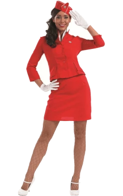 Fun Shack All Themes Adult Red Cabin Crew Costume