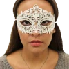 Generic Masquerade Ball White Metal Masquerade Facepiece