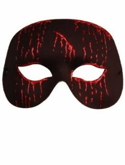 Generic Masquerade Ball Black And Red Blood Masquerade Facepiece