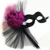 Generic Black & Fuchsia Masquerade Facepiece Masquerade Ball