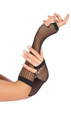 Generic 1980s Black Fishnet Gloves