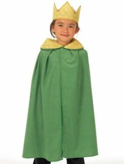 Charlie Crow Kids Green Cloak & Crown Costume