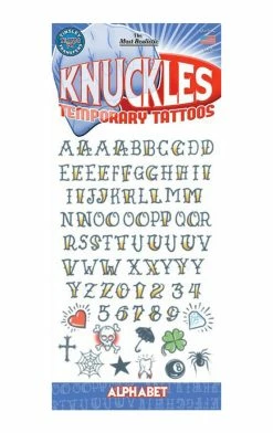 Tinsley Transfers All Themes Knuckles Temporary Tattoo Set