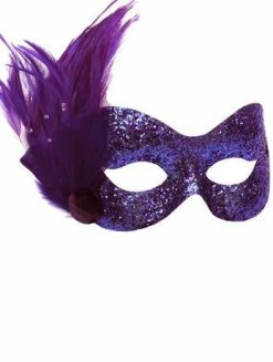 Generic Purple Glitter Masquerade Facepiece Masquerade Ball