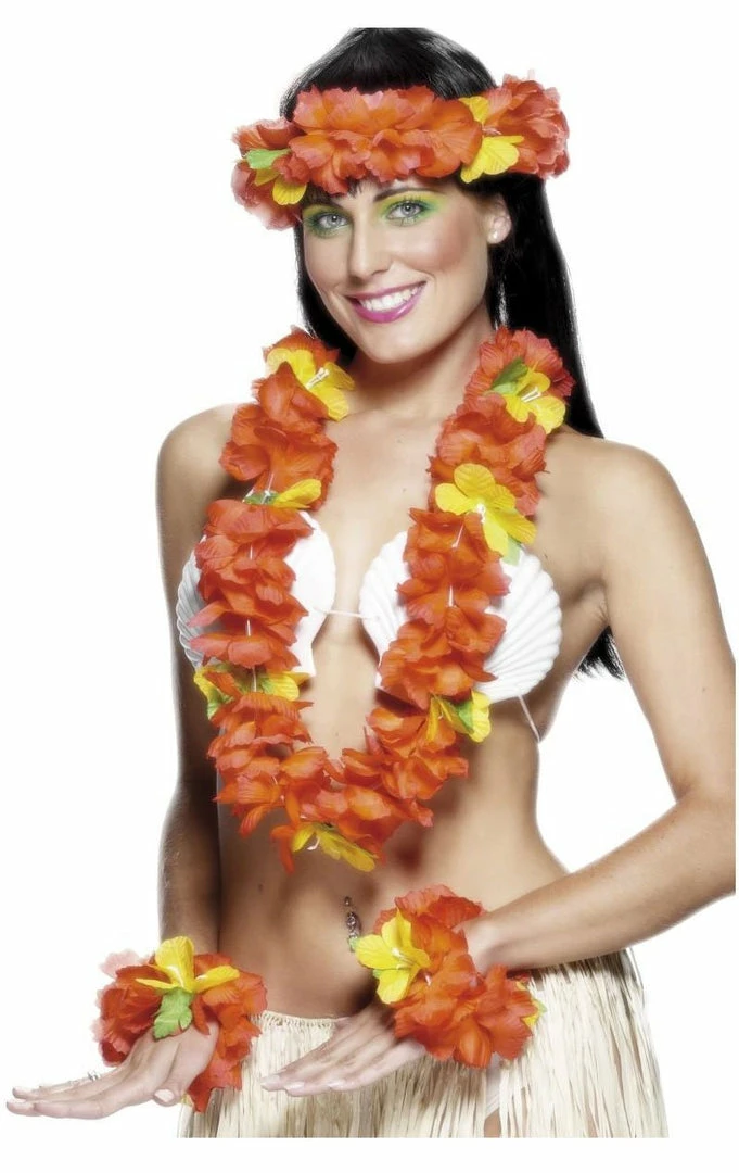 Smiffys All Themes Red Hawaiian Leis Accessory Set 3 Smiffys All Themes Red Hawaiian Leis Accessory Set