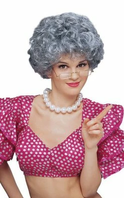 Generic All Themes Short Grey Granny Wig Accessory