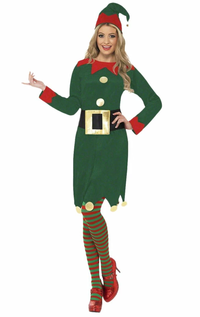 Smiffys Womens Happy Christmas Elf Costume 3 Smiffys Womens Happy Christmas Elf Costume