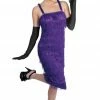 Fun Shack All Themes Womens Purple Flapper Dress Costume