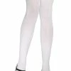 Smiffys Womens White Stockings With Black Bow