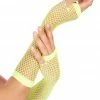 Generic Yellow Neon Fishnet Gloves Disco